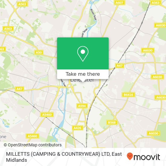 MILLETTS (CAMPING & COUNTRYWEAR) LTD map