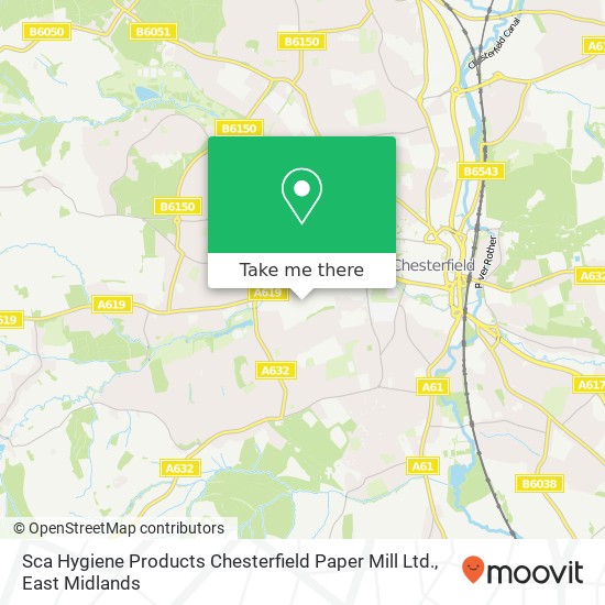 Sca Hygiene Products Chesterfield Paper Mill Ltd. map