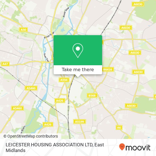 LEICESTER HOUSING ASSOCIATION LTD map