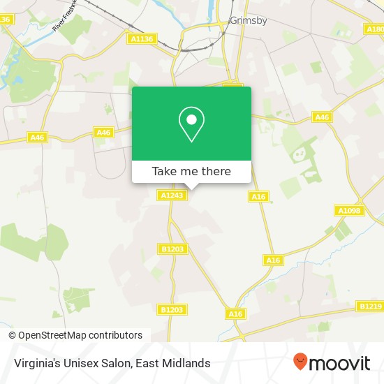 Virginia's Unisex Salon map