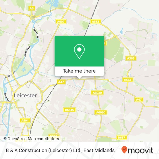 B & A Construction (Leicester) Ltd. map