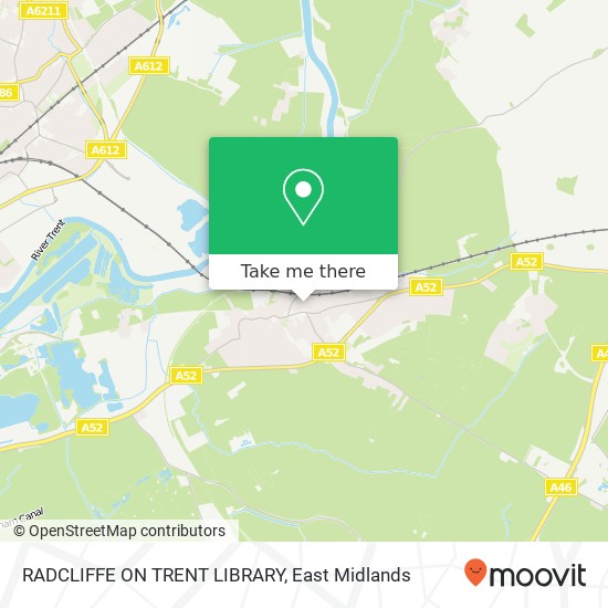 RADCLIFFE ON TRENT LIBRARY map