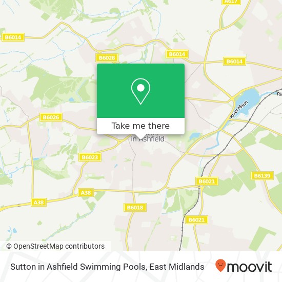 Sutton in Ashfield Swimming Pools map