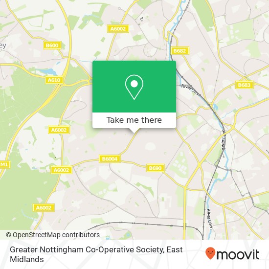 Greater Nottingham Co-Operative Society map