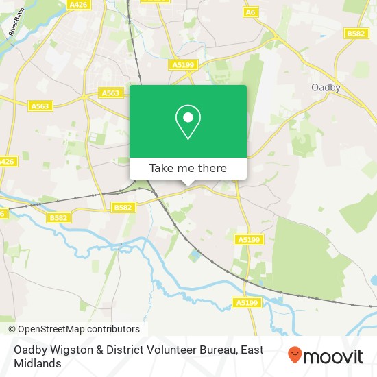 Oadby Wigston & District Volunteer Bureau map