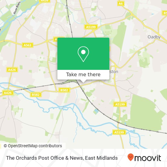 The Orchards Post Office & News map