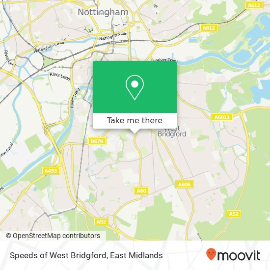 Speeds of West Bridgford map