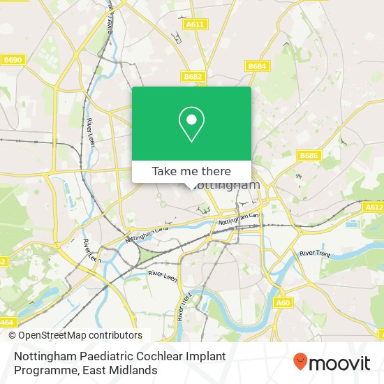 Nottingham Paediatric Cochlear Implant Programme map