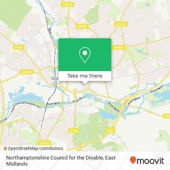 Northamptonshire Council for the Disable map
