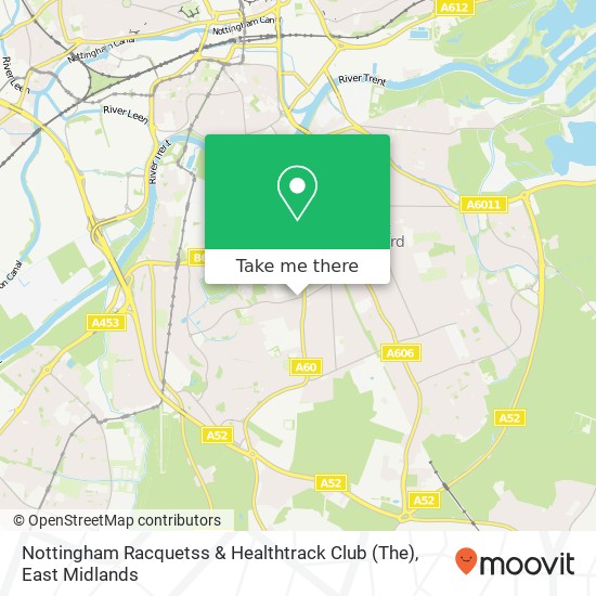 Nottingham Racquetss & Healthtrack Club (The) map