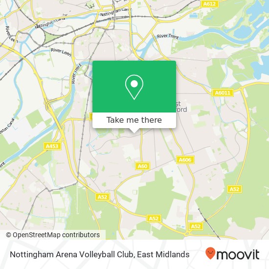 Nottingham Arena Volleyball Club map