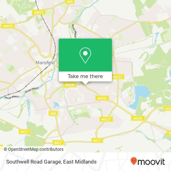 Southwell Road Garage map