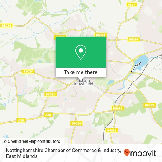 Nottinghamshire Chamber of Commerce & Industry map