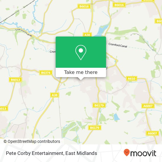 Pete Corby Entertainment map