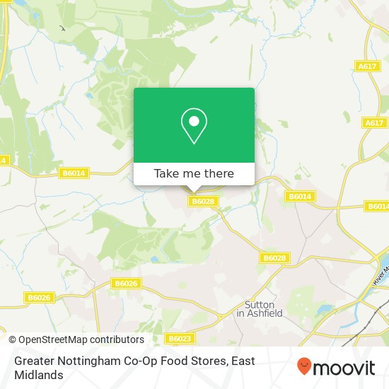Greater Nottingham Co-Op Food Stores map