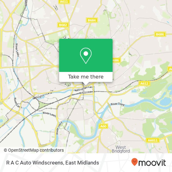 R A C Auto Windscreens map