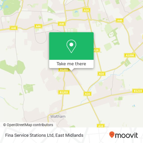 Fina Service Stations Ltd map