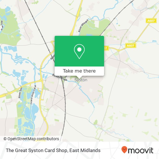 The Great Syston Card Shop map