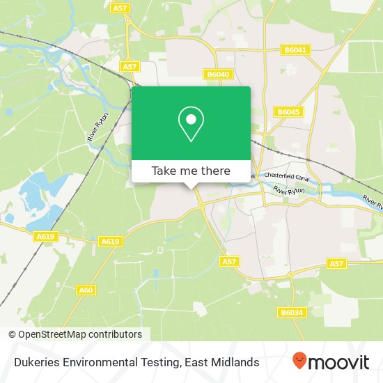 Dukeries Environmental Testing map
