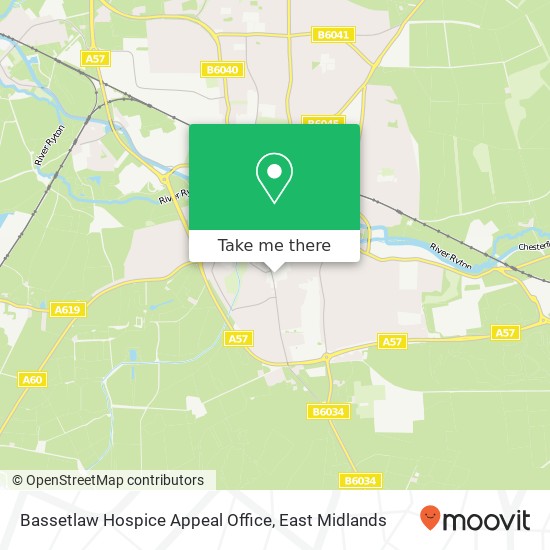 Bassetlaw Hospice Appeal Office map