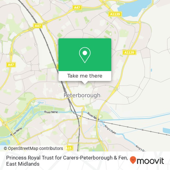 Princess Royal Trust for Carers-Peterborough & Fen map
