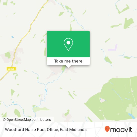 Woodford Halse Post Office map
