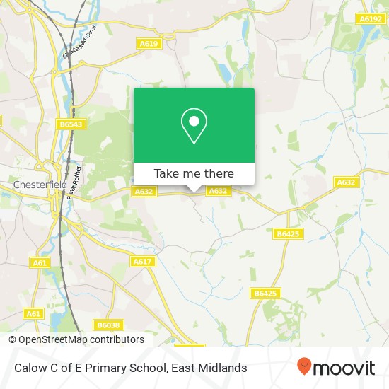 Calow C of E Primary School map