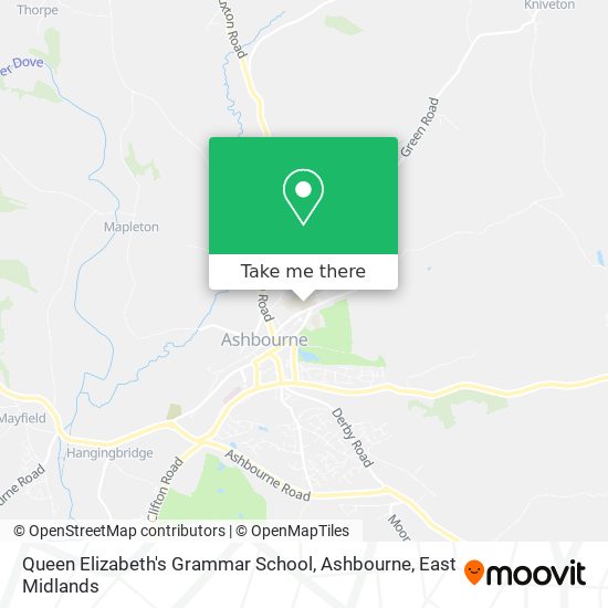 Queen Elizabeth's Grammar School, Ashbourne map