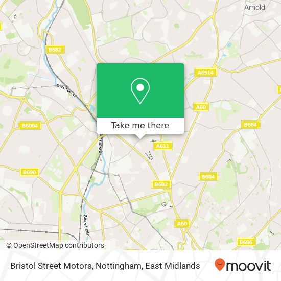 Bristol Street Motors, Nottingham map