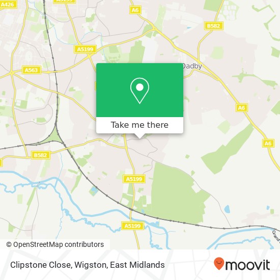 Clipstone Close, Wigston map