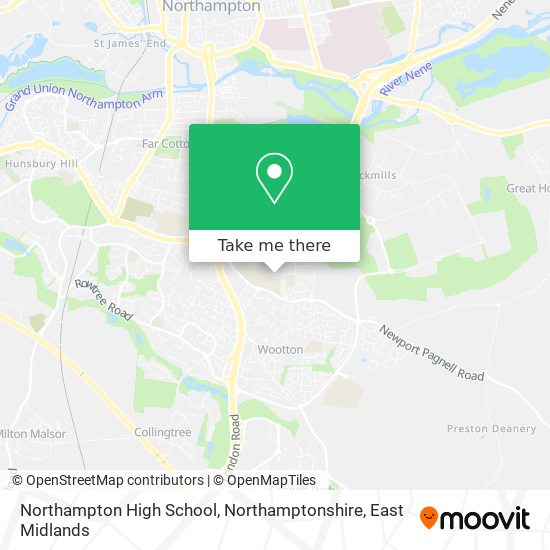 Northampton High School, Northamptonshire map