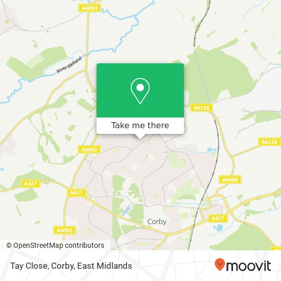 Tay Close, Corby map