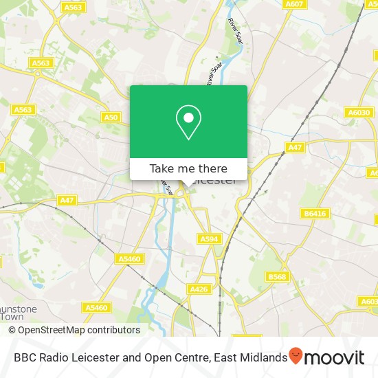 BBC Radio Leicester and Open Centre map