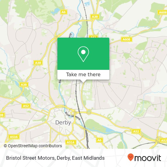 Bristol Street Motors, Derby map
