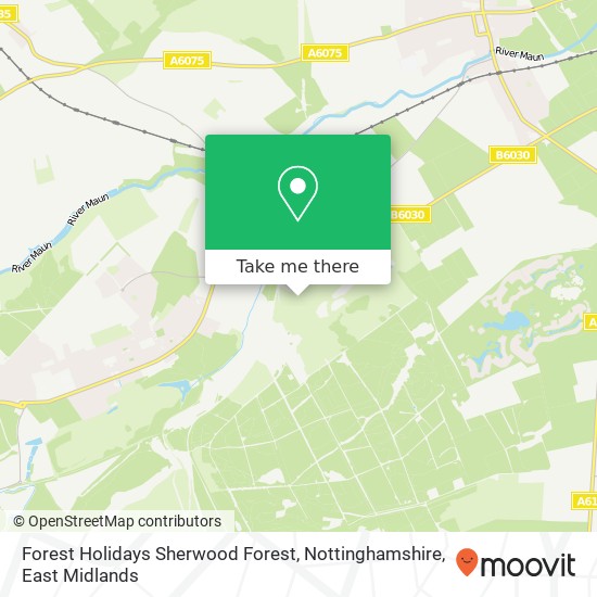 Forest Holidays Sherwood Forest, Nottinghamshire map