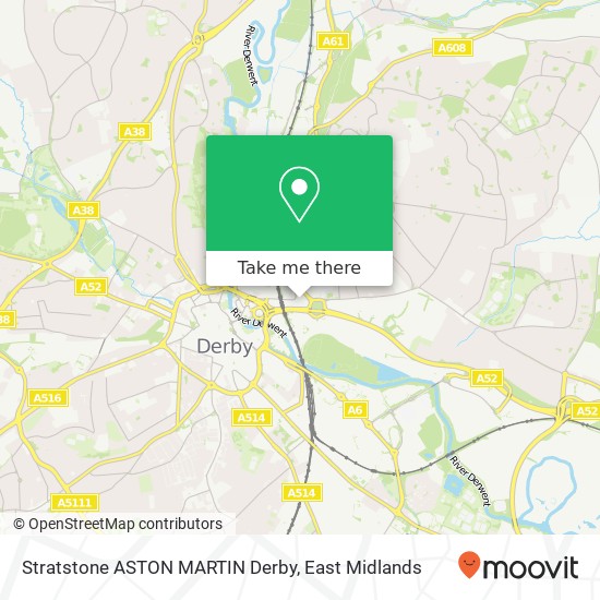 Stratstone ASTON MARTIN Derby map