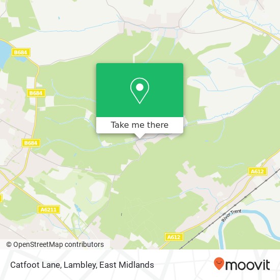 Catfoot Lane, Lambley map