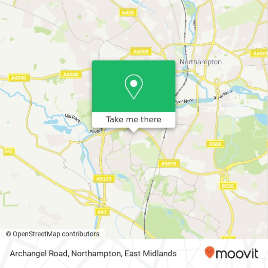 Archangel Road, Northampton map