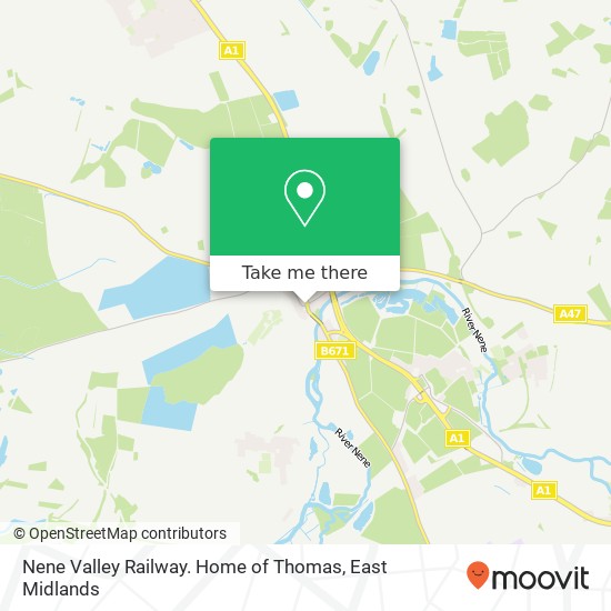 Nene Valley Railway. Home of Thomas map