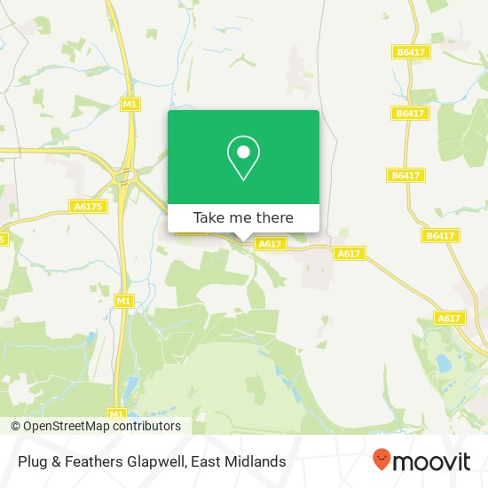 Plug & Feathers Glapwell map