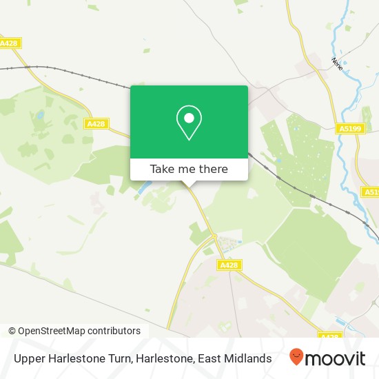 Upper Harlestone Turn, Harlestone map