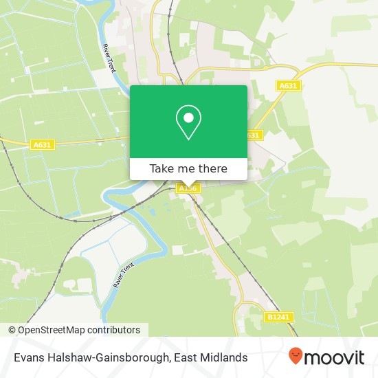 Evans Halshaw-Gainsborough map