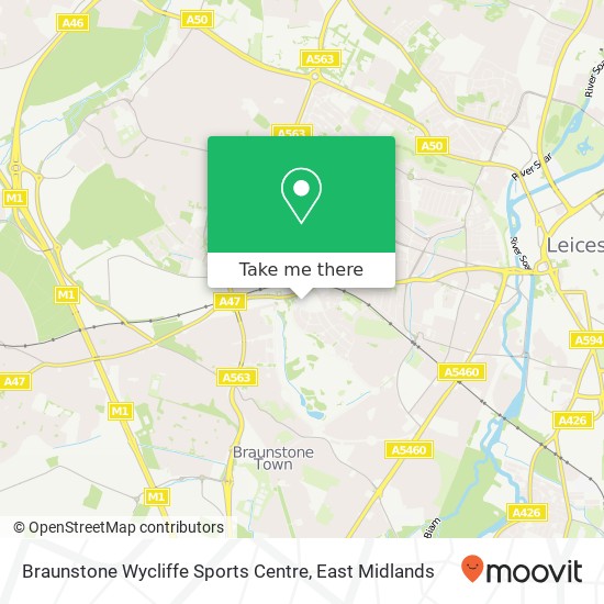Braunstone Wycliffe Sports Centre map