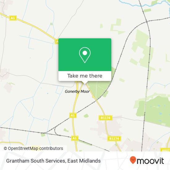 Grantham South Services map