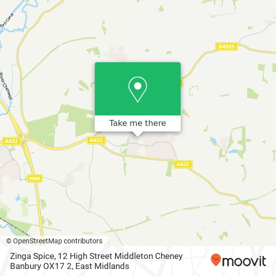 Zinga Spice, 12 High Street Middleton Cheney Banbury OX17 2 map