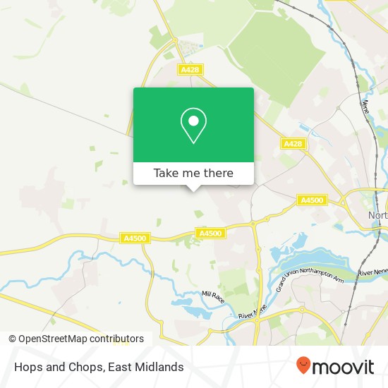 Hops and Chops, Duston Northampton NN5 4 map