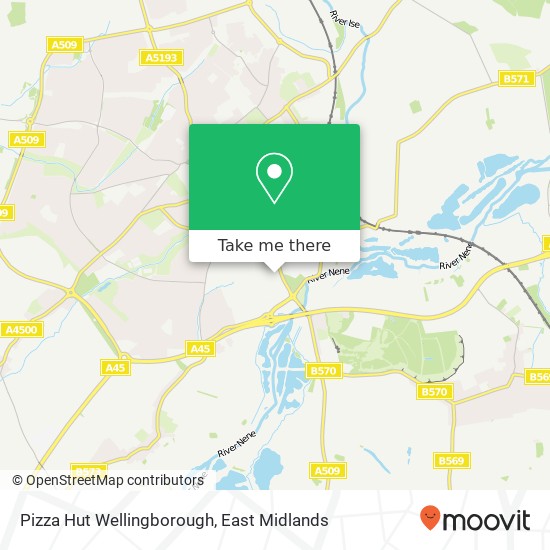 Pizza Hut Wellingborough, London Road Denington Industrial Estate Wellingborough NN8 2 map
