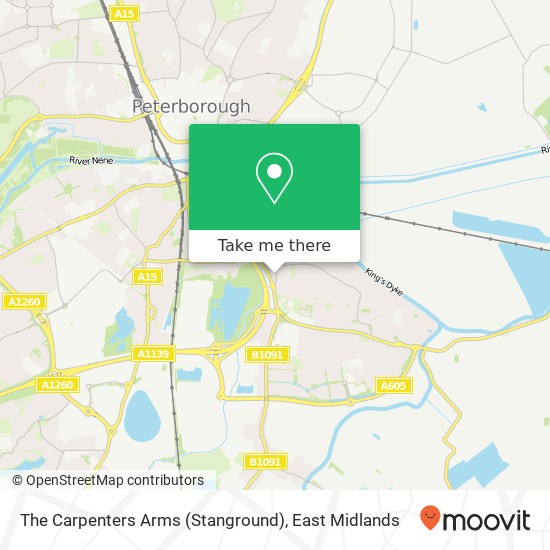 The Carpenters Arms (Stanground) map