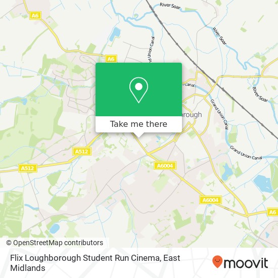 Flix Loughborough Student Run Cinema map