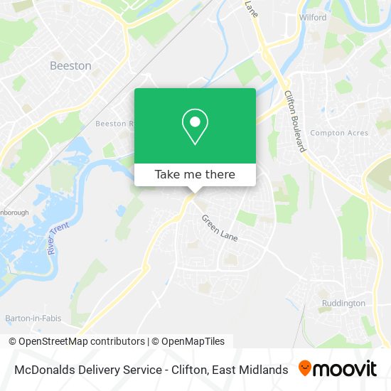 McDonalds Delivery Service - Clifton map